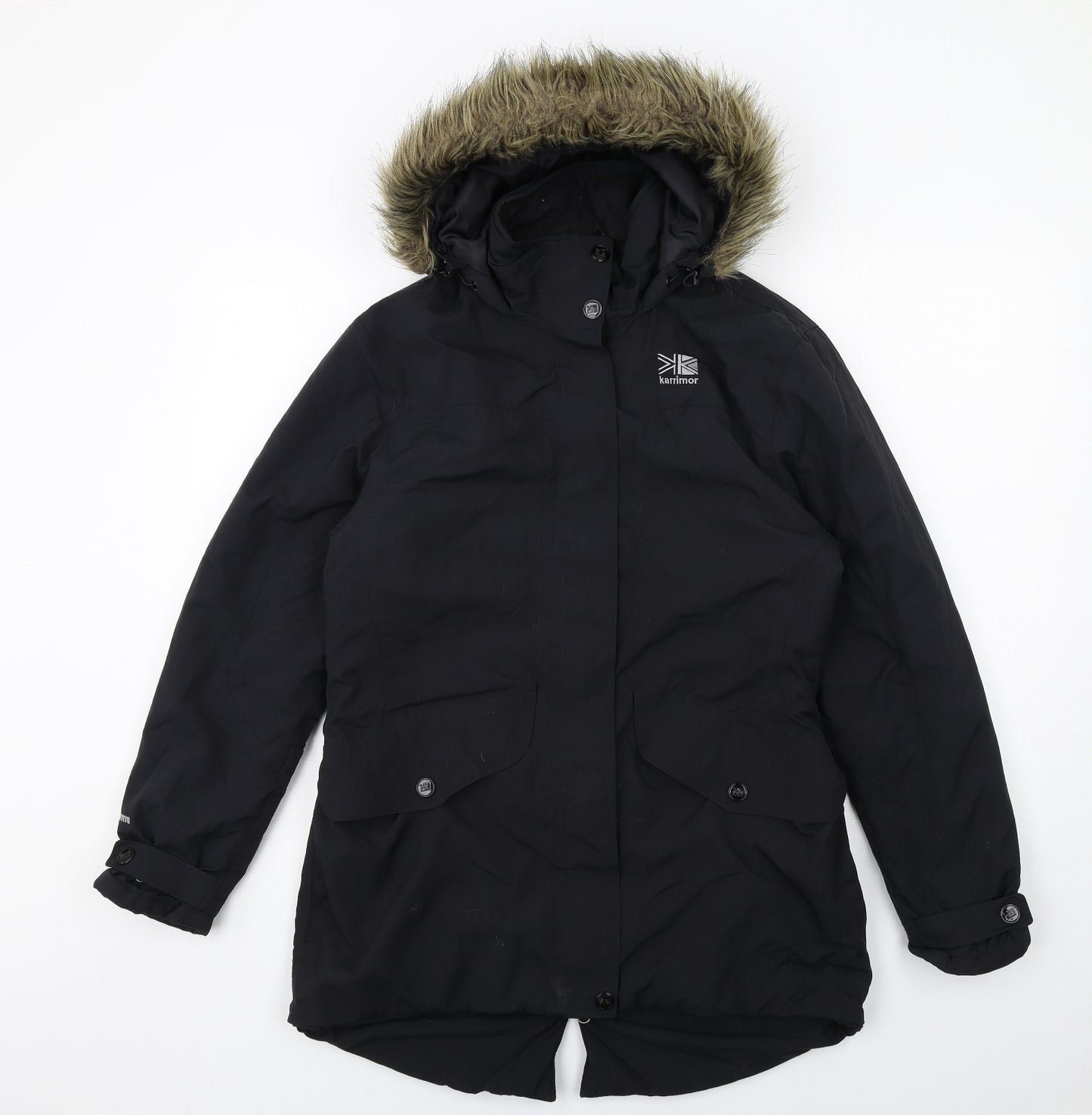 Karrimor Womens Black Parka Coat Size 12 Zip