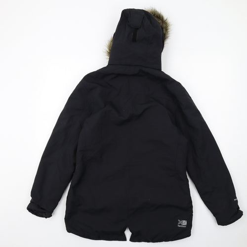 Karrimor Womens Black Parka Coat Size 12 Zip