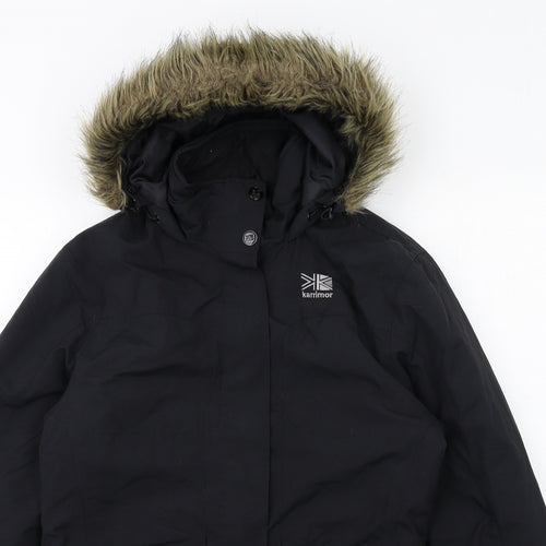 Karrimor Womens Black Parka Coat Size 12 Zip