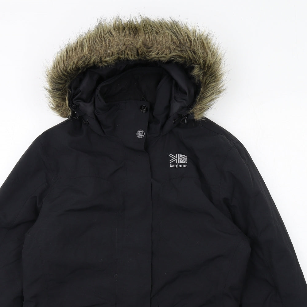 Karrimor Womens Black Parka Coat Size 12 Zip