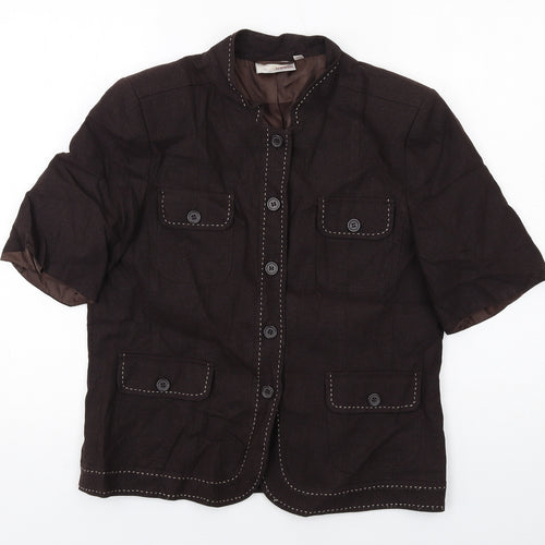 EWM Womens Brown Jacket Size 12 Button
