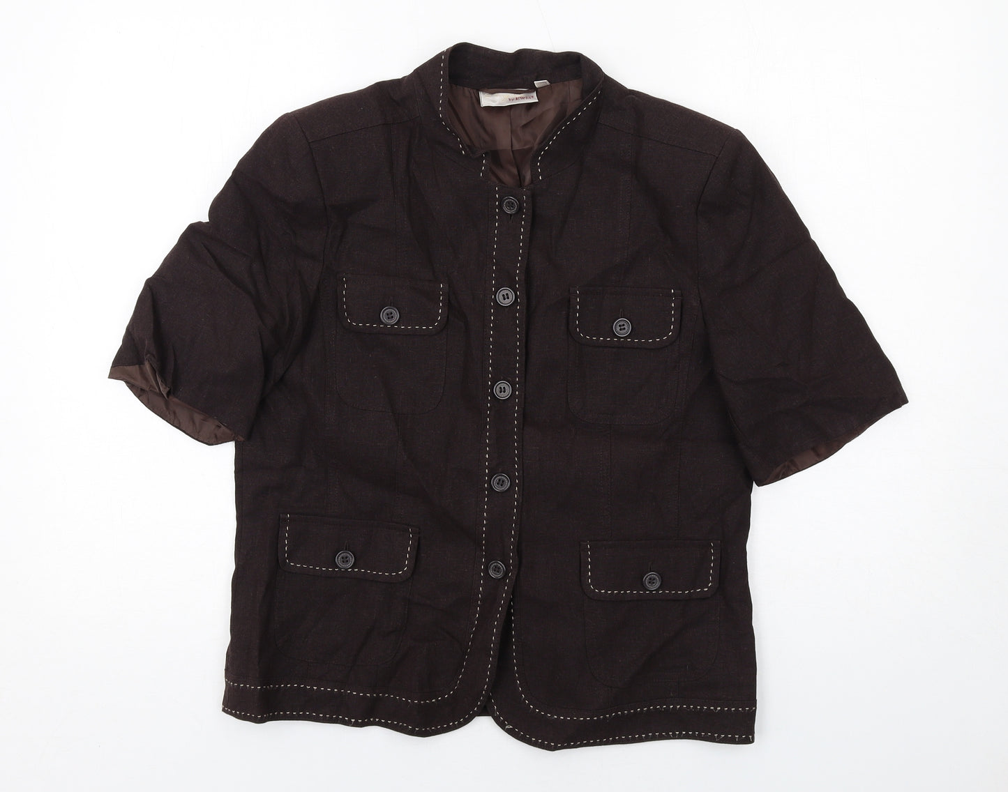 EWM Womens Brown Jacket Size 12 Button