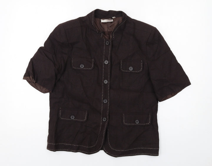 EWM Womens Brown Jacket Size 12 Button