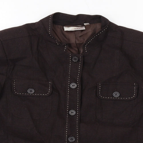 EWM Womens Brown Jacket Size 12 Button