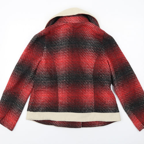 Blossom & Bloom Womens Red Geometric Jacket Size L Snap