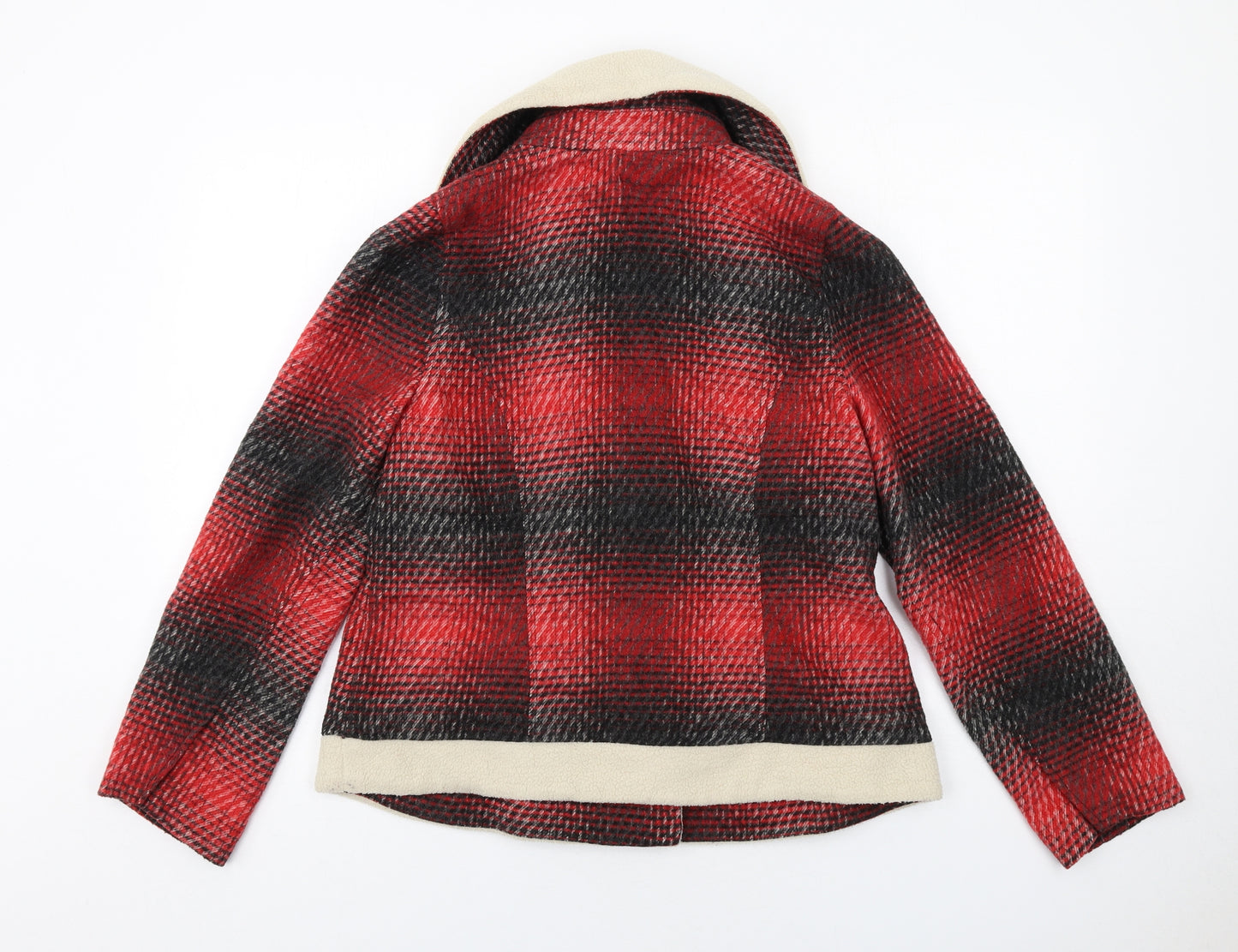 Blossom & Bloom Womens Red Geometric Jacket Size L Snap