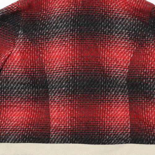 Blossom & Bloom Womens Red Geometric Jacket Size L Snap