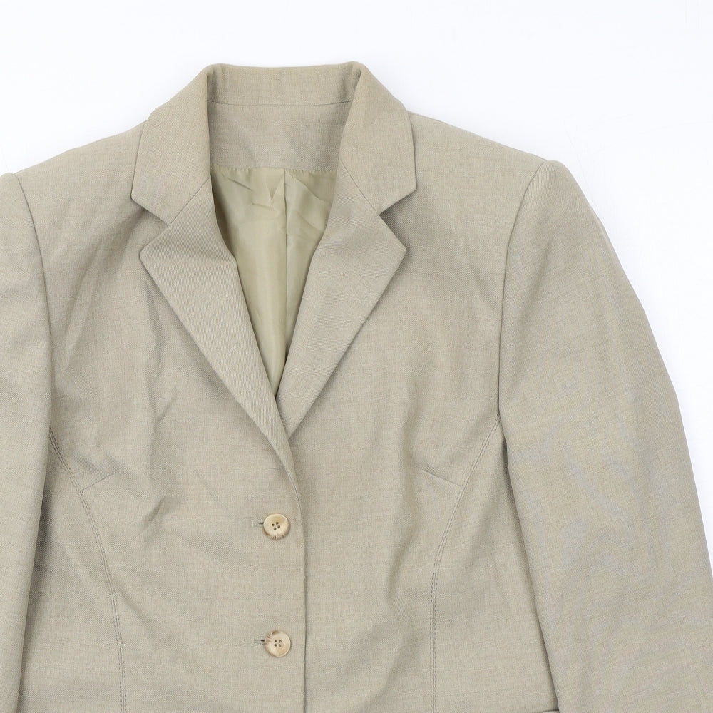 Debenhams Womens Beige Polyester Jacket Suit Jacket Size 16