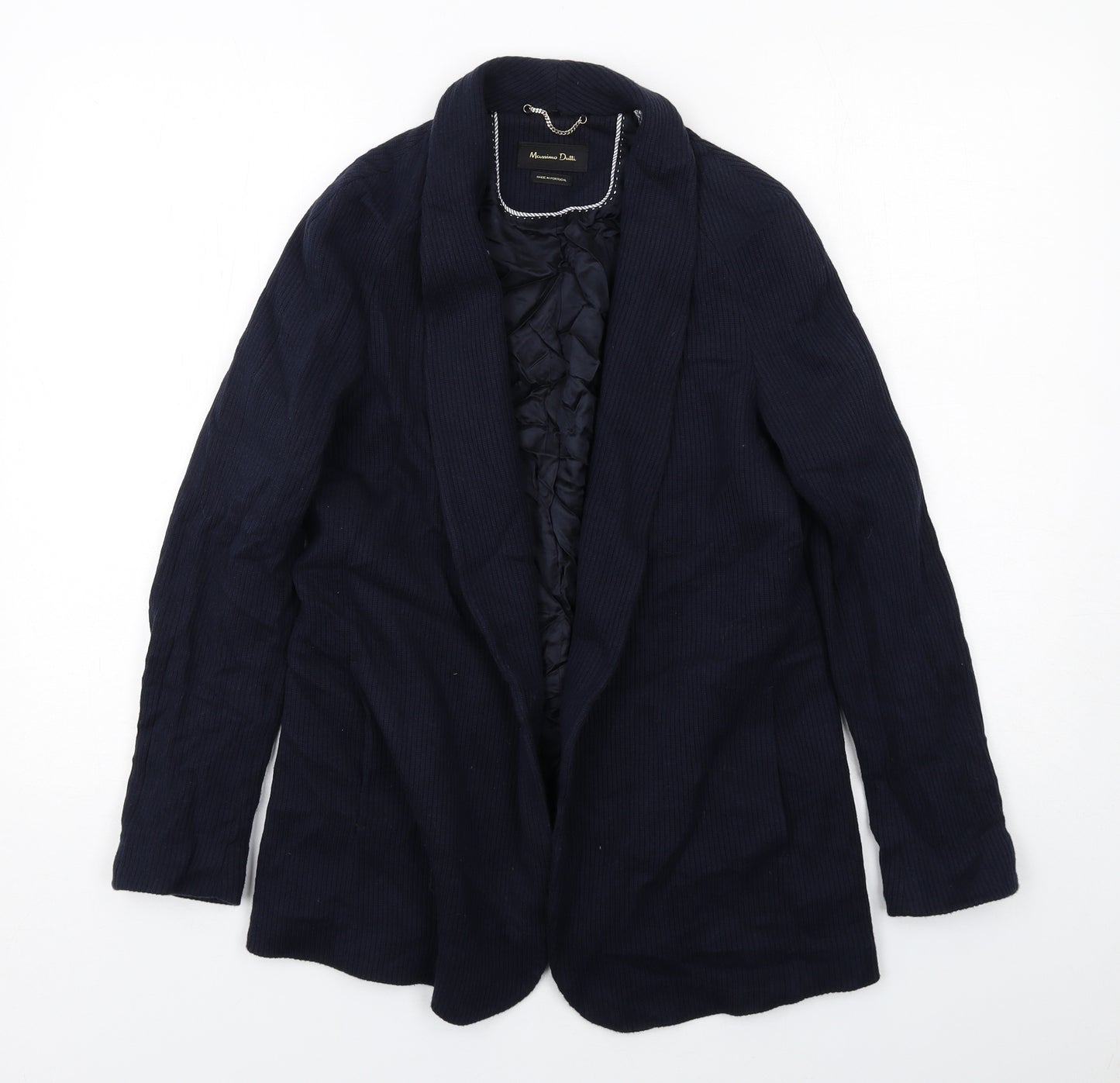 Massimo Dutti Womens Blue Pinstripe Viscose Jacket Suit Jacket Size 8 - Open Style