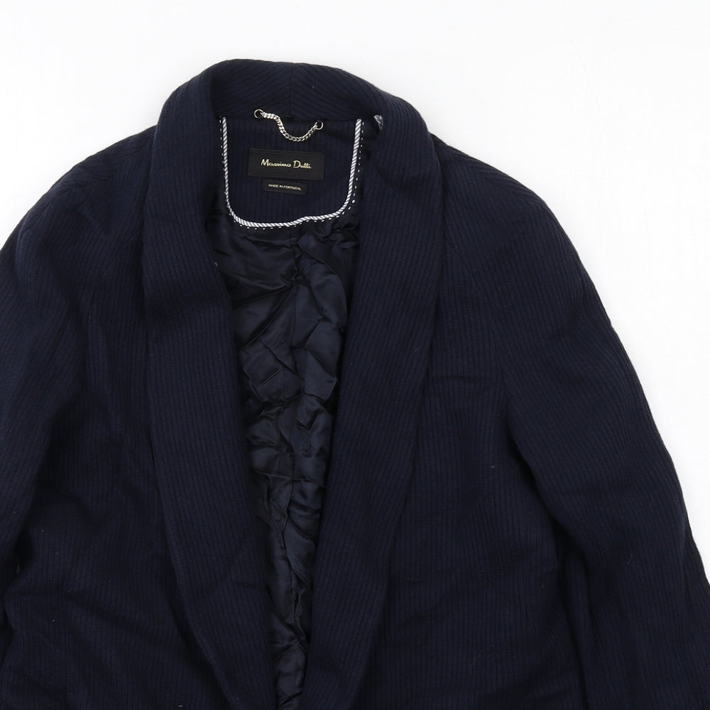 Massimo Dutti Womens Blue Pinstripe Viscose Jacket Suit Jacket Size 8 - Open Style