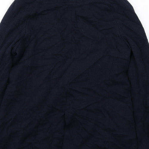 Massimo Dutti Womens Blue Pinstripe Viscose Jacket Suit Jacket Size 8 - Open Style