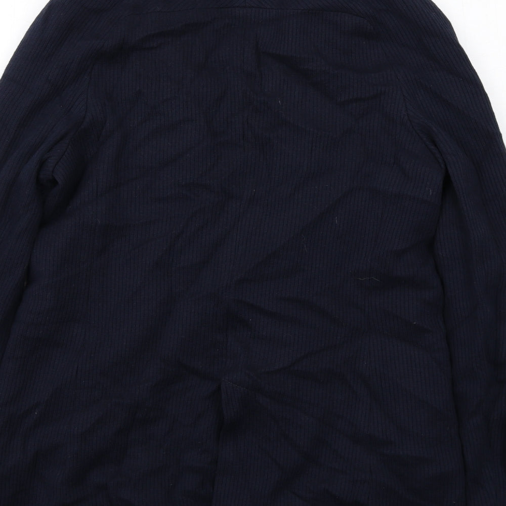 Massimo Dutti Womens Blue Pinstripe Viscose Jacket Suit Jacket Size 8 - Open Style