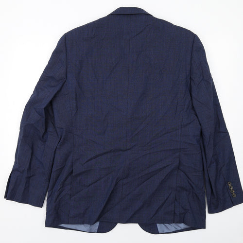 Chester Mens Blue Wool Jacket Suit Jacket Size 44 Regular