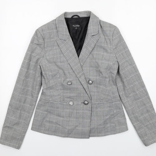 Miss Selfridge Womens Grey Check Polyester Jacket Suit Jacket Size 10