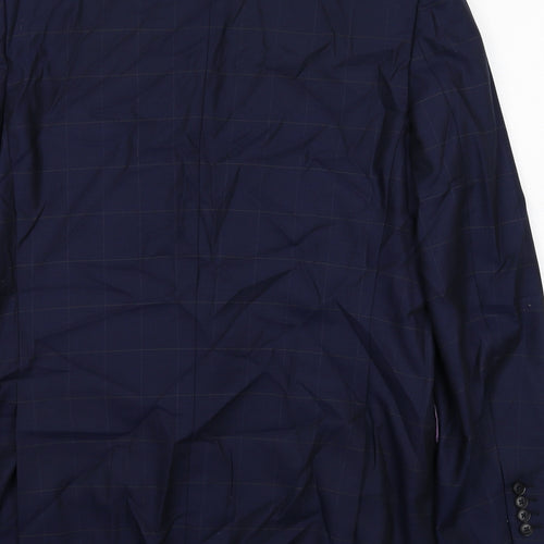 Charles Tyrwhitt Mens Blue Check Wool Jacket Suit Jacket Size 44 Regular