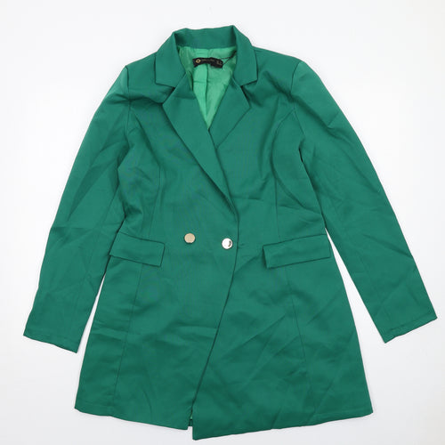I SAW IT FIRST Womens Green Jacket Blazer Size 10 Button