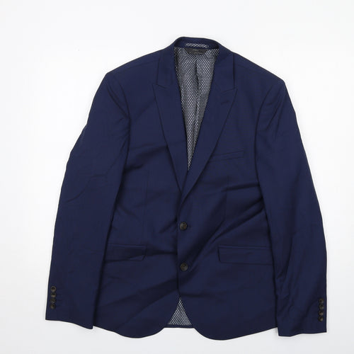 Marks and Spencer Mens Blue Polyester Jacket Suit Jacket Size 40 Regular