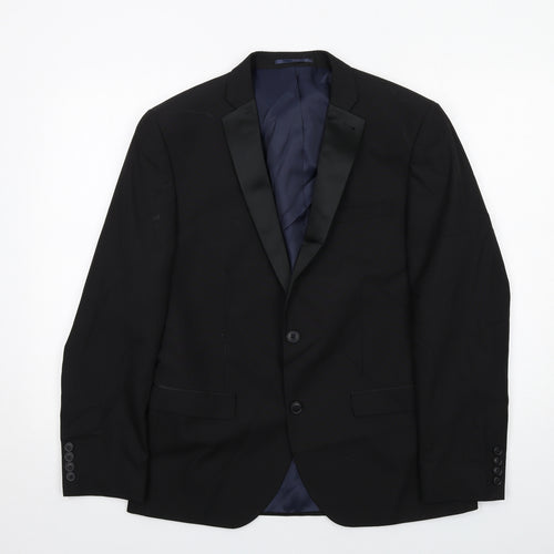 NEXT Mens Black Polyester Tuxedo Suit Jacket Size 40 Regular