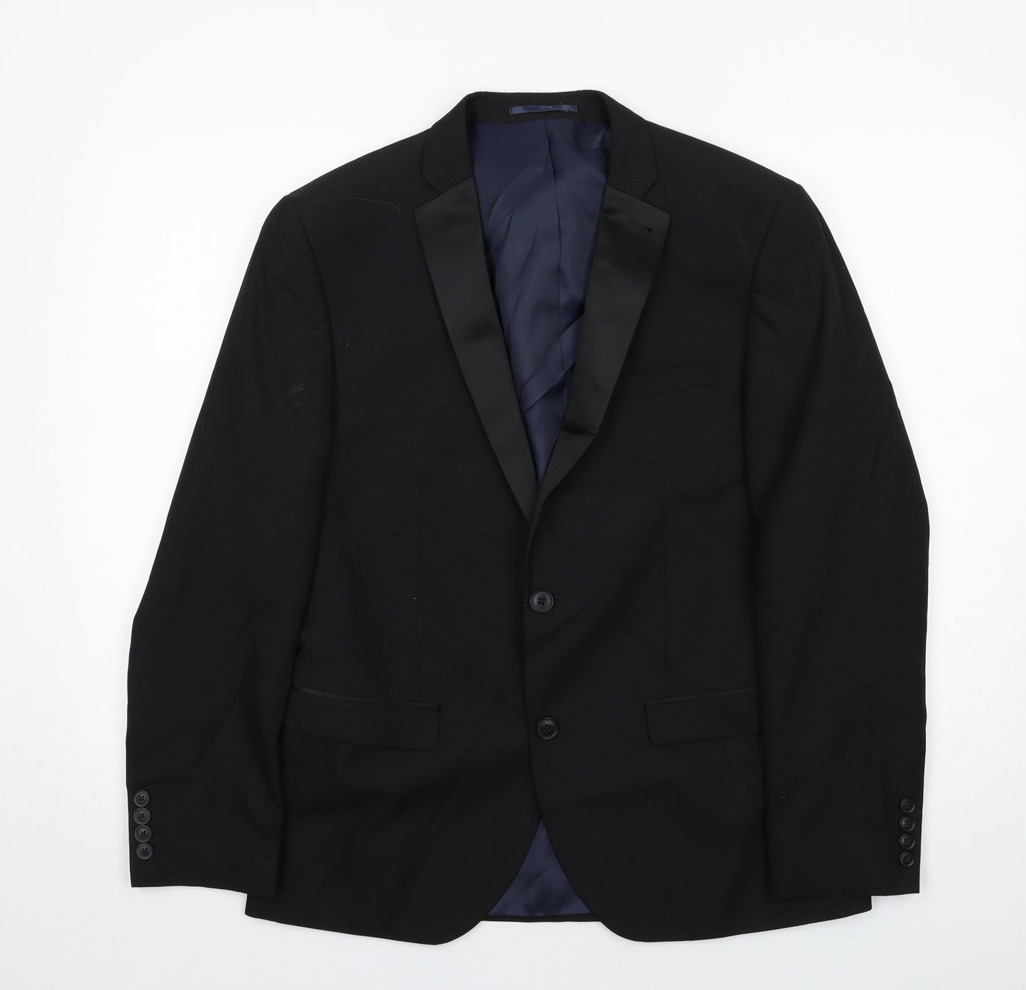 NEXT Mens Black Polyester Tuxedo Suit Jacket Size 40 Regular