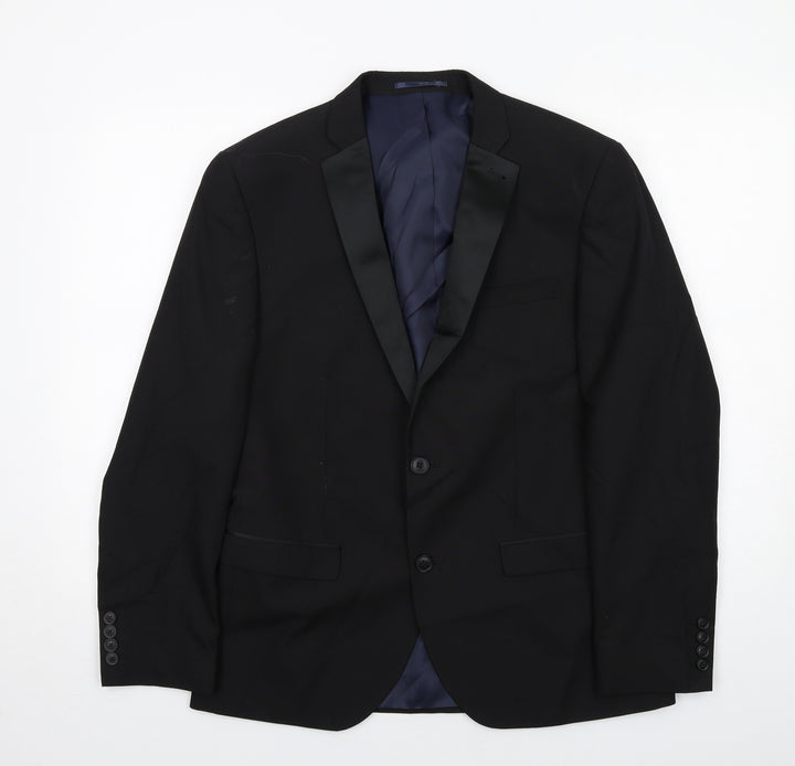 NEXT Mens Black Polyester Tuxedo Suit Jacket Size 40 Regular