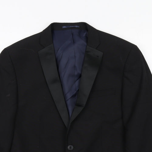 NEXT Mens Black Polyester Tuxedo Suit Jacket Size 40 Regular