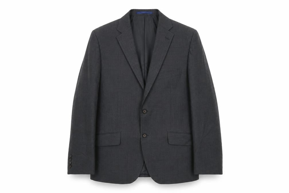 Front view of Marks & Spencer men’s grey wool jacket suit jacket, size 40, regular