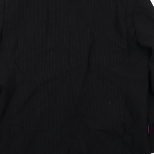 Skopes Mens Black Striped Wool Jacket Suit Jacket Size 46 Regular