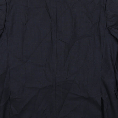 Jaeger Mens Blue Wool Jacket Suit Jacket Size 46 Regular