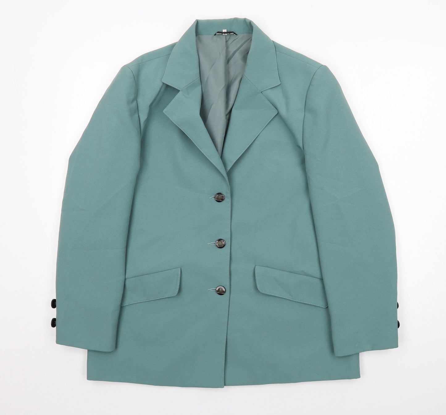Finesse Womens Green Polyester Jacket Suit Jacket Size 16