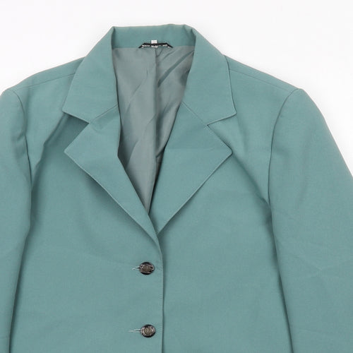 Finesse Womens Green Polyester Jacket Suit Jacket Size 16