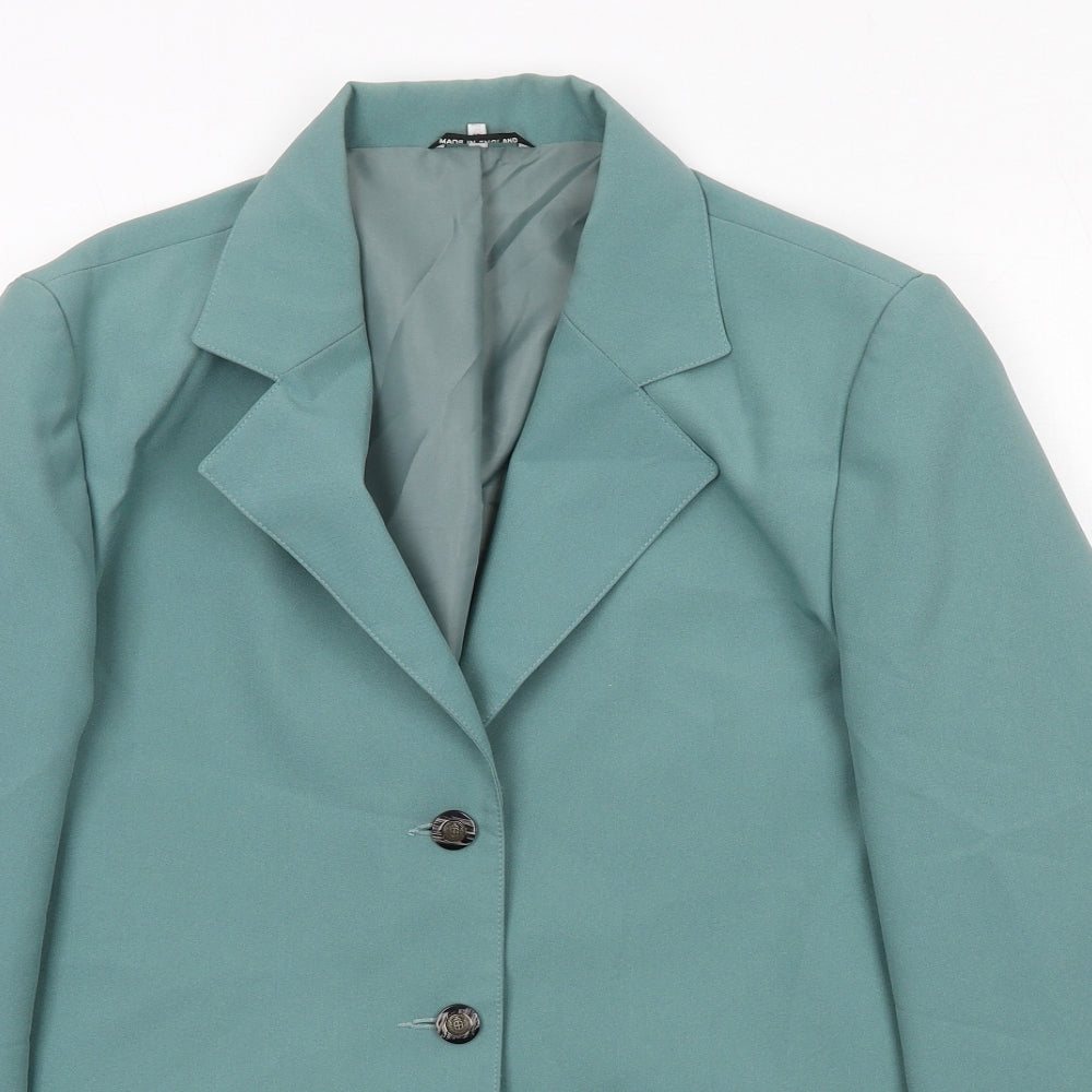 Finesse Womens Green Polyester Jacket Suit Jacket Size 16