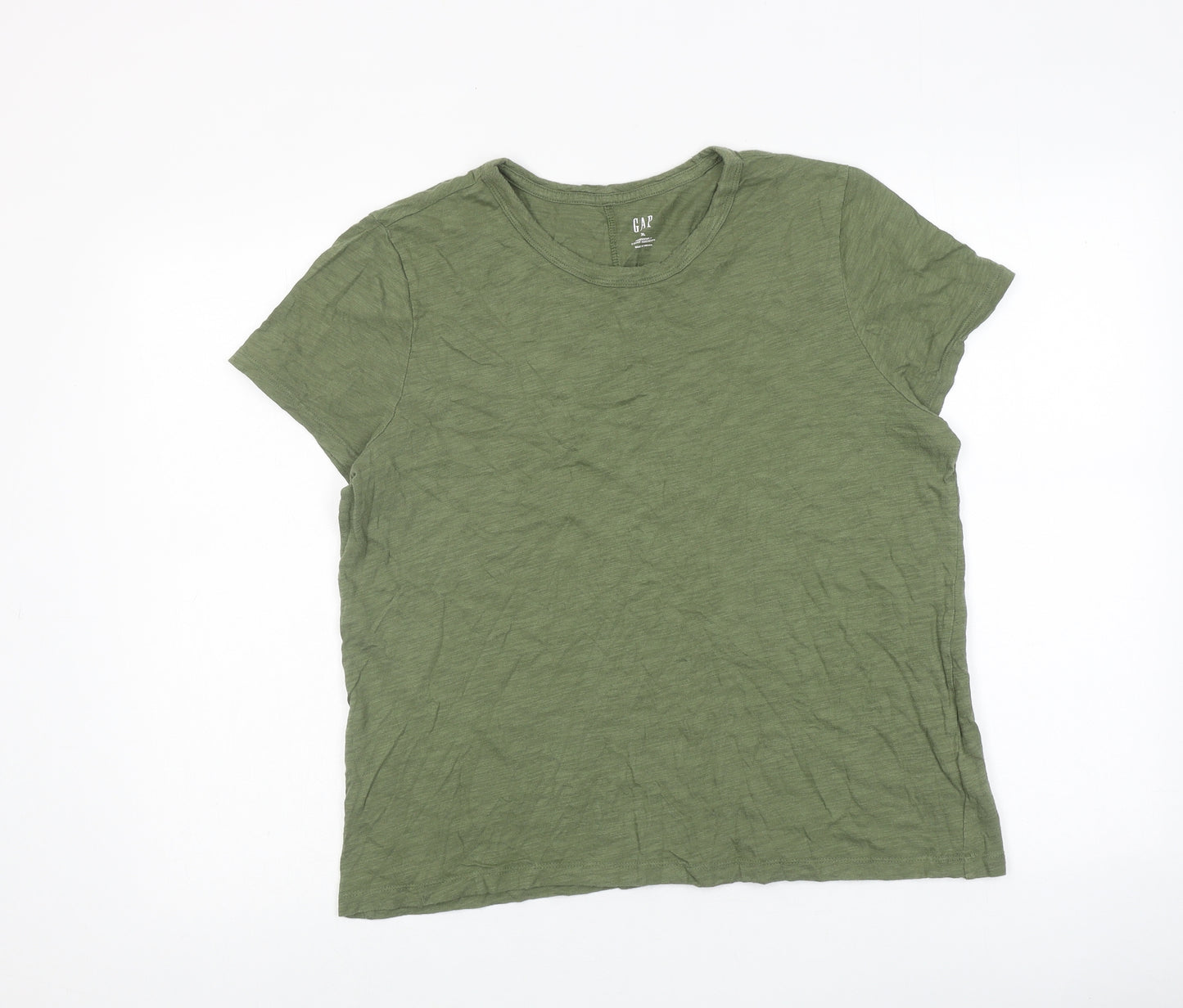 Gap Womens Green 100% Cotton Basic T-Shirt Size XL Round Neck