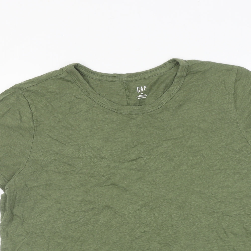 Gap Womens Green 100% Cotton Basic T-Shirt Size XL Round Neck