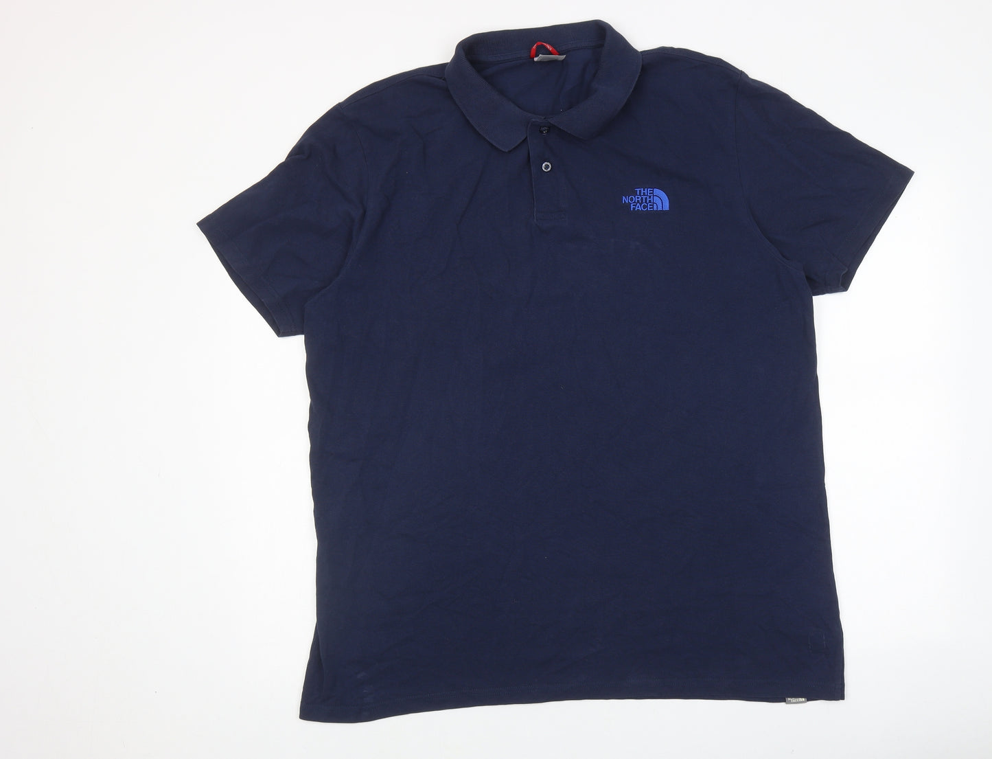 The North Face Mens Blue 100% Cotton Polo Size XL Collared Button