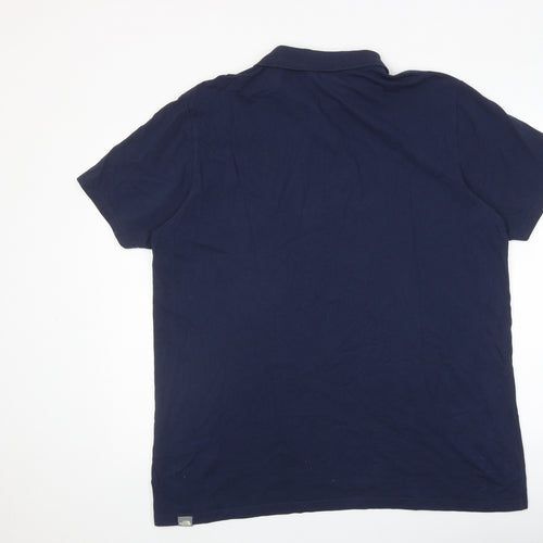 The North Face Mens Blue 100% Cotton Polo Size XL Collared Button