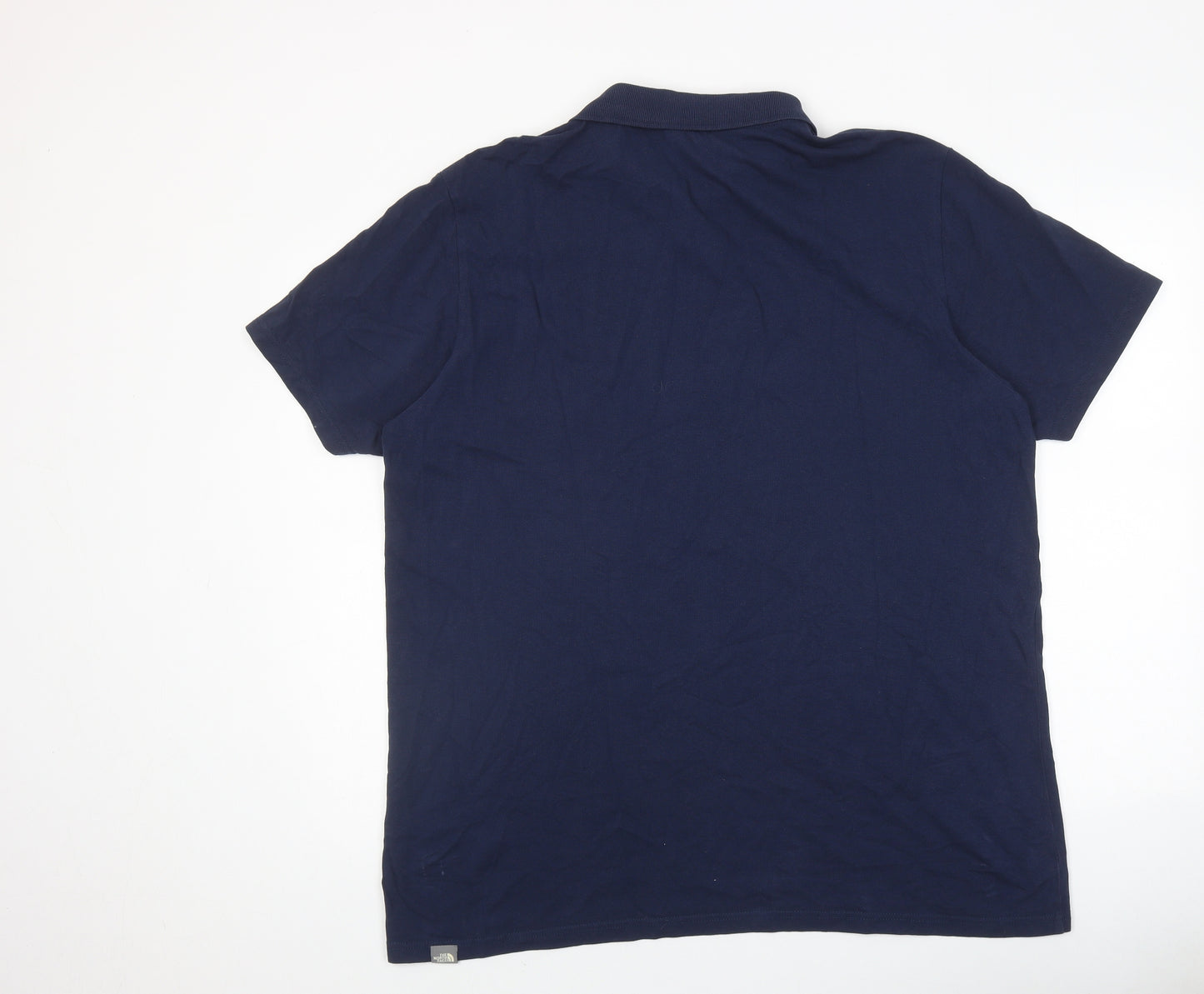 The North Face Mens Blue 100% Cotton Polo Size XL Collared Button