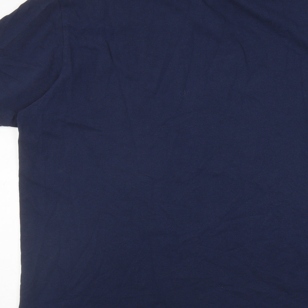 The North Face Mens Blue 100% Cotton Polo Size XL Collared Button