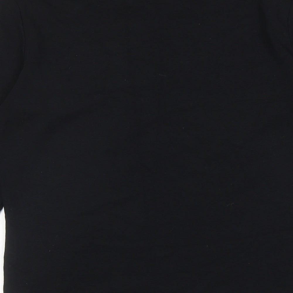 Marks and Spencer Womens Black 100% Cotton Basic T-Shirt Size 16 Round Neck
