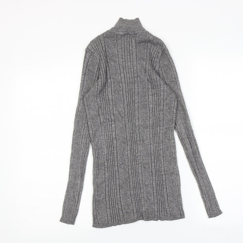 Marks and Spencer Womens Grey High Neck Viscose Pullover Jumper Size 12