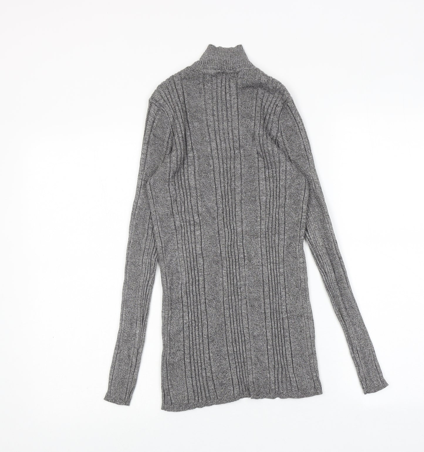 Marks and Spencer Womens Grey High Neck Viscose Pullover Jumper Size 12