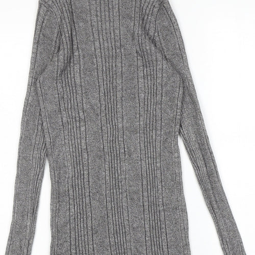 Marks and Spencer Womens Grey High Neck Viscose Pullover Jumper Size 12