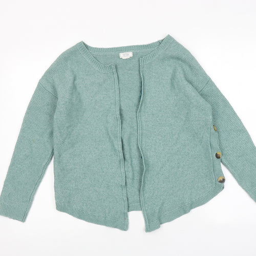 Fat Face Womens Green Round Neck Acrylic Cardigan Jumper Size 10