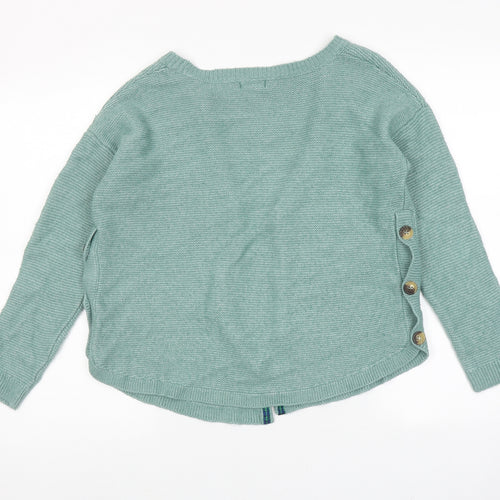 Fat Face Womens Green Round Neck Acrylic Cardigan Jumper Size 10