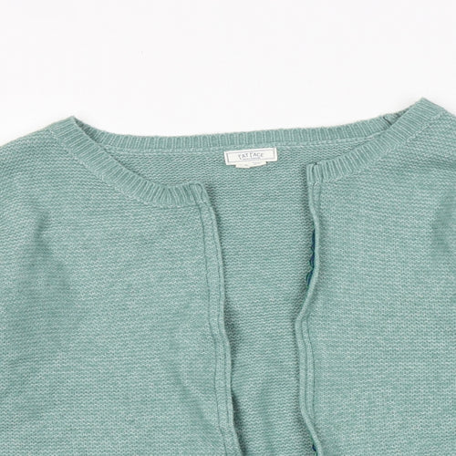 Fat Face Womens Green Round Neck Acrylic Cardigan Jumper Size 10
