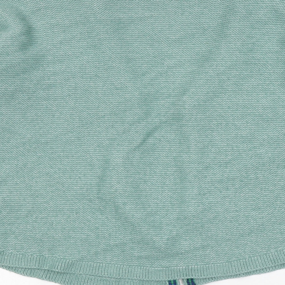 Fat Face Womens Green Round Neck Acrylic Cardigan Jumper Size 10