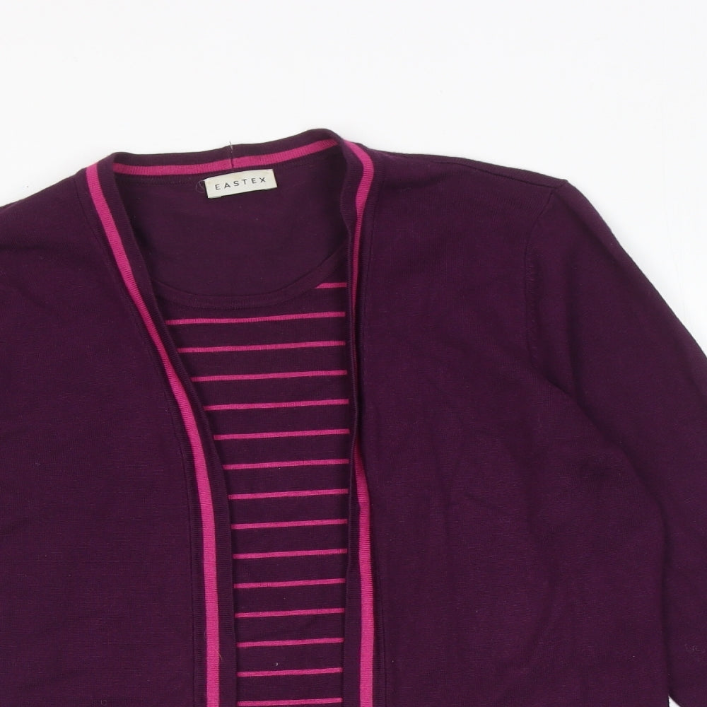 Eastex Womens Purple Round Neck Viscose Pullover Jumper Size 14 - Cargo Style