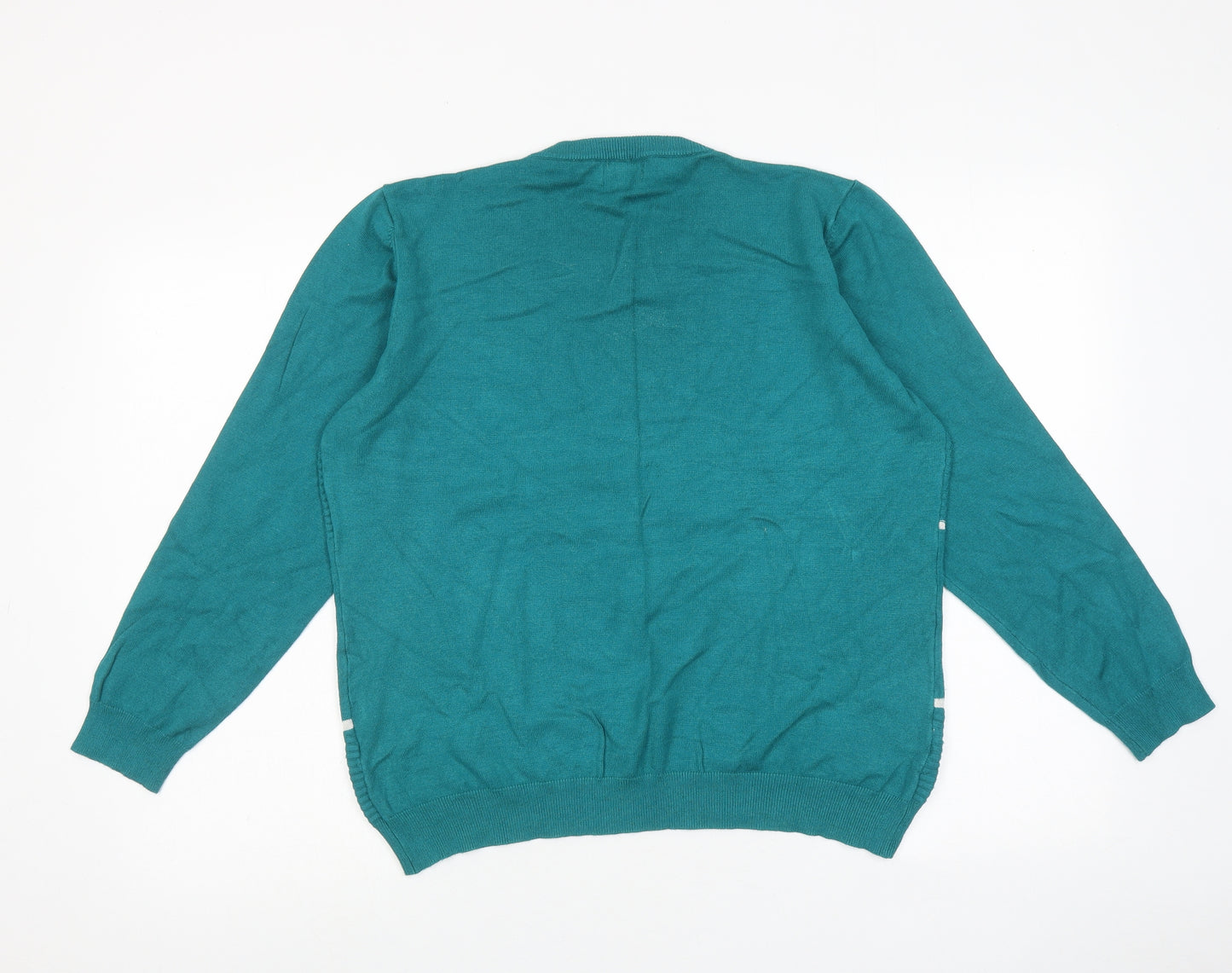 Paramour Womens Green Round Neck Viscose Pullover Jumper Size XL