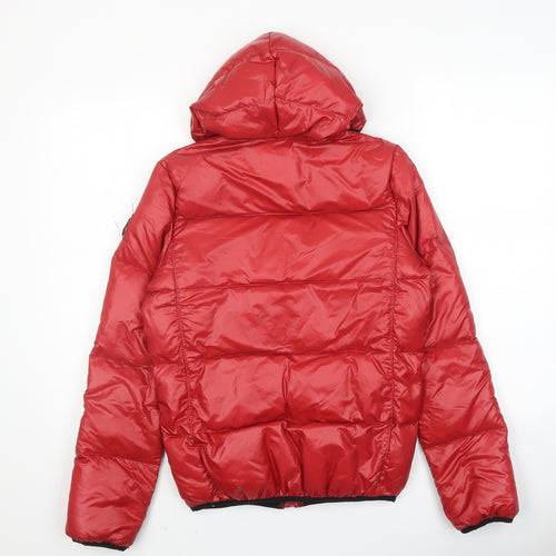 Calvin Klein Mens Red Puffer Jacket Jacket Size XS Zip