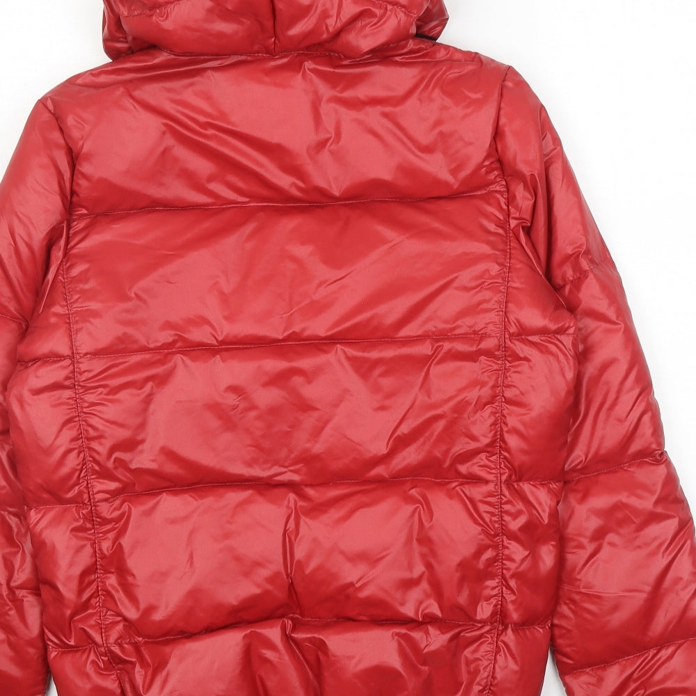 Calvin Klein Mens Red Puffer Jacket Jacket Size XS Zip