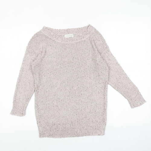 Monsoon Womens Pink Boat Neck Acrylic Pullover Jumper Size S
